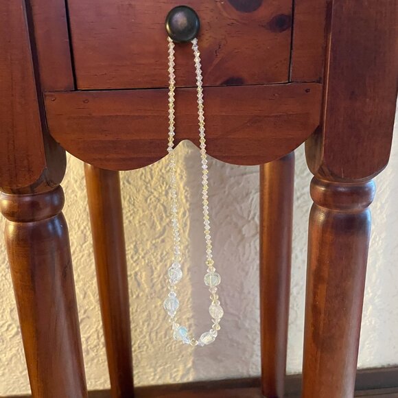 Vintage AB Crystal Beaded Necklace | Iridescent Glass | - Picture 2 of 5